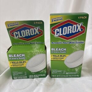 Clorox 2 & 4 Pack Automatic Toilet Bowl Cleaner Tablets w/Bleach 3.5 oz Each NEW